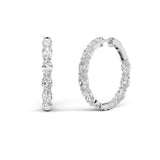 8Cttw Oval Shaped Lab Grown Diamond Inside Out Hoop Earrings in 14K Gold (F/VS)