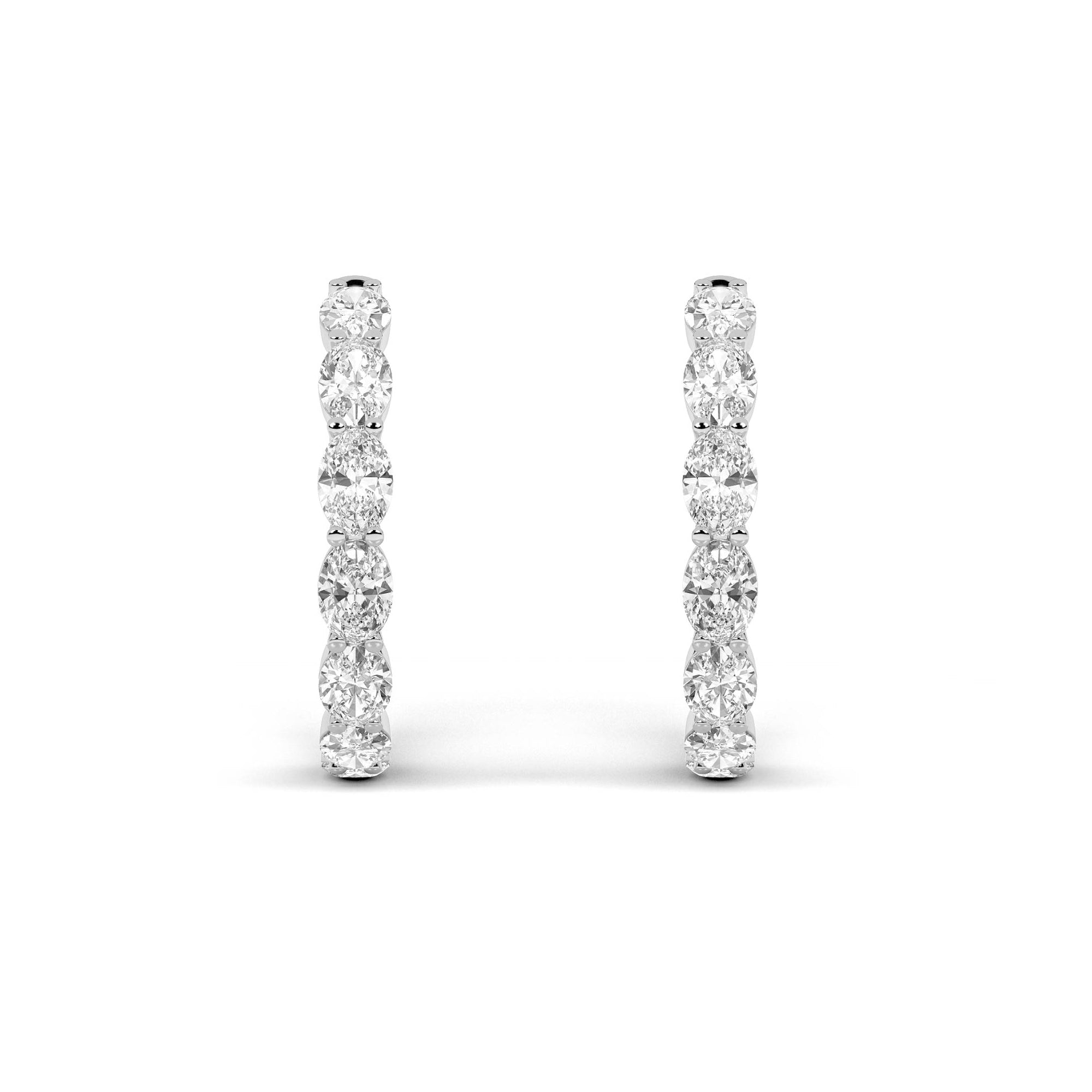 8Cttw Oval Shaped Lab Grown Diamond Inside Out Hoop Earrings in 14K Gold (F/VS)