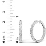 8Cttw Oval Shaped Lab Grown Diamond Inside Out Hoop Earrings in 14K Gold (F/VS)