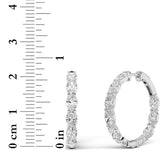 8Cttw Oval Shaped Lab Grown Diamond Inside Out Hoop Earrings in 14K Gold (F/VS)