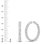10Cttw Round Shaped Lab Grown Diamond Inside Out Hoop Earrings in 14K Gold (F/VS)