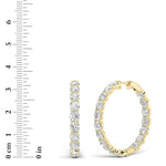 10Cttw Round Shaped Lab Grown Diamond Inside Out Hoop Earrings in 14K Gold (F/VS)