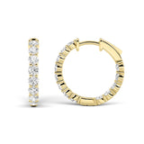 3Cttw Round Shaped Lab Grown Diamond Inside Out Hoop Earrings in 14K Gold (F/VS)