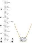 2Cttw Elongated Cushion Shaped Lab Grown Diamond (F/VS) East West Solitaire  Necklace in 14K Gold
