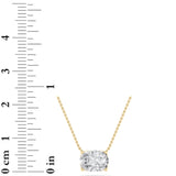 2Cttw Elongated Cushion Shaped Lab Grown Diamond (F/VS) East West Solitaire  Necklace in 14K Gold