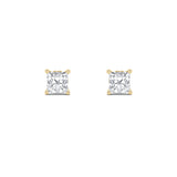 3Cttw Princess Shaped Lab Grown Diamond (F/VS) Tulip Head Stud Earrings in 14K Gold