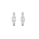 1.5Cttw Marquise Shaped Lab Grown Diamond (F/VS) Solitaire Huggie Earrings in 14K Gold