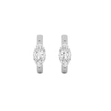 1.5Cttw Marquise Shaped Lab Grown Diamond (F/VS) Solitaire Huggie Earrings in 14K Gold