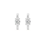 1.5Cttw Oval Shaped Lab Grown Diamond (F/VS) Solitaire Huggie Earrings in 14K Gold
