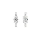 1.5Cttw Oval Shaped Lab Grown Diamond (F/VS) Solitaire Huggie Earrings in 14K Gold