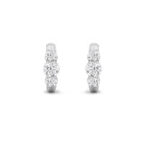 2Cttw Round Shaped Lab Grown Diamond (F/VS) Three Stone Huggie Earrings in 14K Gold