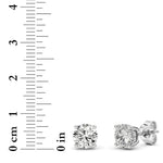 3Cttw Round Shaped Lab Grown Diamond (F/VS) Hidden Halo Stud Earrings in 14K Gold