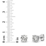3Cttw Round Shaped Lab Grown Diamond (F/VS) Hidden Halo Stud Earrings in 14K Gold