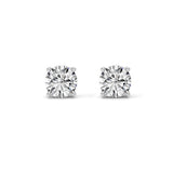 4Cttw Round Shaped Lab Grown Diamond (G/VS) Stud Earrings in 14K White Gold