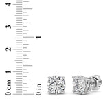 4Cttw Round Shaped Lab Grown Diamond (G/VS) Stud Earrings in 14K White Gold
