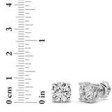 4Cttw Round Shaped Lab Grown Diamond (G/VS) Stud Earrings in 14K White Gold