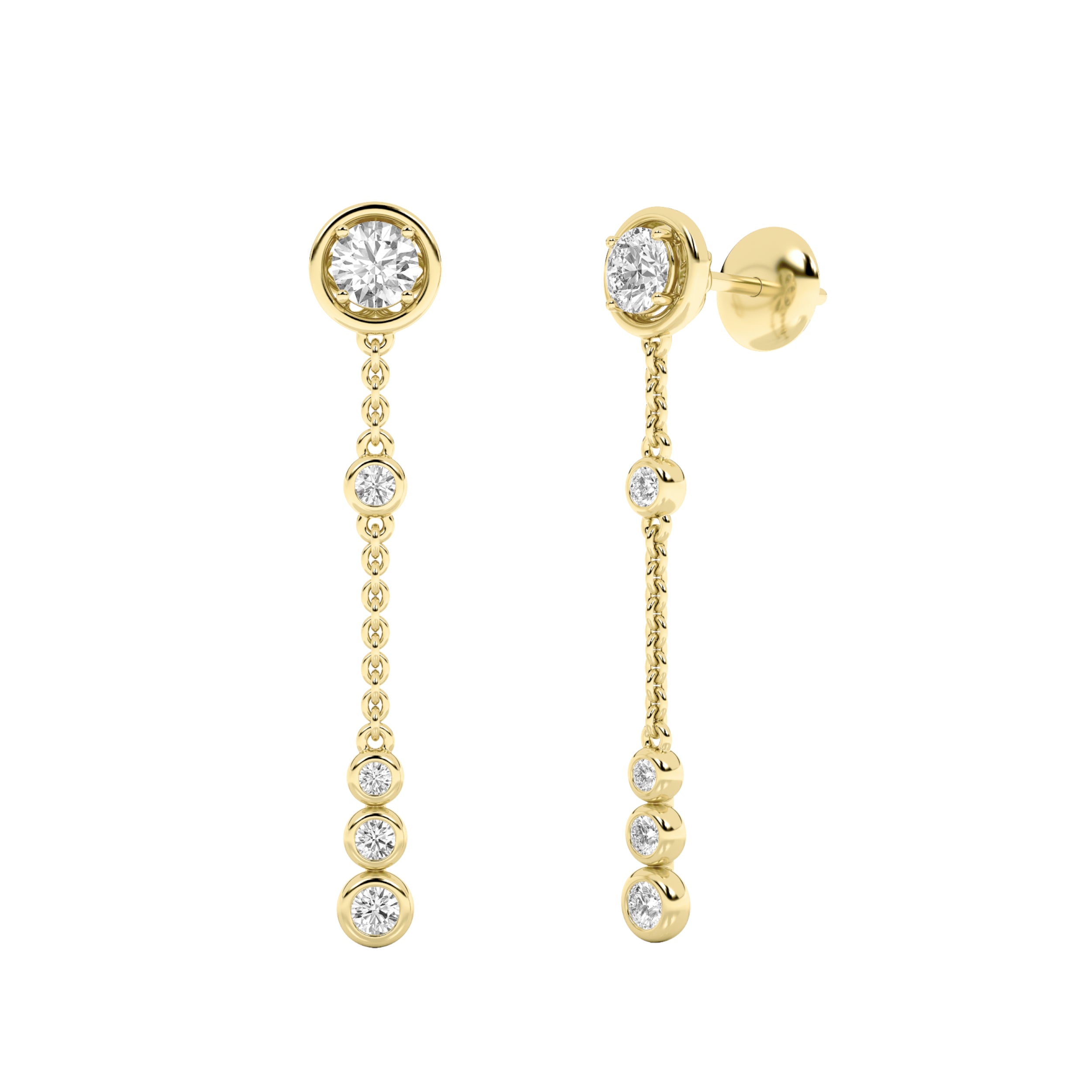 Ladies Bezel-Set Lab-Grown Diamond Earrings