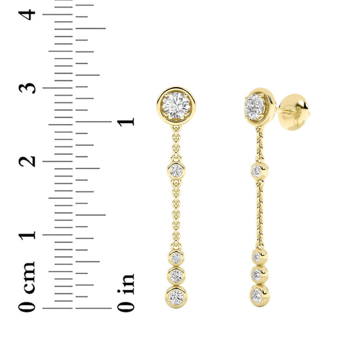 Ladies Bezel-Set Lab-Grown Diamond Earrings
