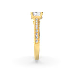 2Cttw Round Shaped Lab Grown Diamond (F/VS) Accented Engagement Ring in 14K Gold