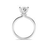 2Cttw Elongated Cushion Shaped Lab Grown Diamond (F/VS) Hidden Halo Plain Shank Engagement Ring in 14K Gold
