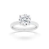1Cttw Round Shaped Lab Grown Diamond (F/VS) Hidden Halo Plain Shank Engagement Ring in 14K Gold