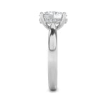 2Cttw Oval Shaped Lab Grown Diamond (F/VS) Hidden Halo Cathedral Shank Engagement Ring in 14K Gold