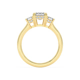 3Cttw Emerald Shaped Lab Grown Diamond (F/VS) Three Stone Accented Ring in 14K Gold