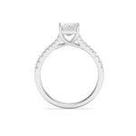 2Cttw Emerald Shaped Lab Grown Diamond (F/VS) Split Shank Trellis Engagement Ring in 14K Gold