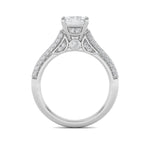 1.5Cttw Emerald Shaped Lab Grown Diamond (F/VS) Hidden Halo Accented Engagement Ring in 14K Gold
