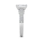 1.5Cttw Emerald Shaped Lab Grown Diamond (F/VS) Hidden Halo Accented Engagement Ring in 14K Gold