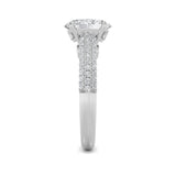 1.5Cttw Oval Shaped Lab Grown Diamond (F/VS) Hidden Halo Accented Engagement Ring in 14K Gold