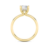 2Cttw Emerald Shaped Lab Grown Diamond (F/VS) Hidden Halo Petite Shank  Ring in 14K Gold