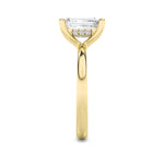 2Cttw Emerald Shaped Lab Grown Diamond (F/VS) Hidden Halo Petite Shank  Ring in 14K Gold