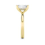 2Cttw Emerald Shaped Lab Grown Diamond (F/VS) Hidden Halo Petite Shank  Ring in 14K Gold