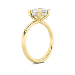 2Cttw Oval Shaped Lab Grown Diamond (F/VS) Hidden Halo Petite Shank  Ring in 14K Gold