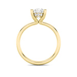2Cttw Oval Shaped Lab Grown Diamond (F/VS) Hidden Halo Petite Shank  Ring in 14K Gold