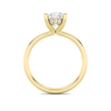 2Cttw Oval Shaped Lab Grown Diamond (F/VS) Hidden Halo Petite Shank  Ring in 14K Gold