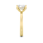 2Cttw Oval Shaped Lab Grown Diamond (F/VS) Hidden Halo Petite Shank  Ring in 14K Gold