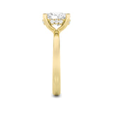 2Cttw Oval Shaped Lab Grown Diamond (F/VS) Hidden Halo Petite Shank  Ring in 14K Gold