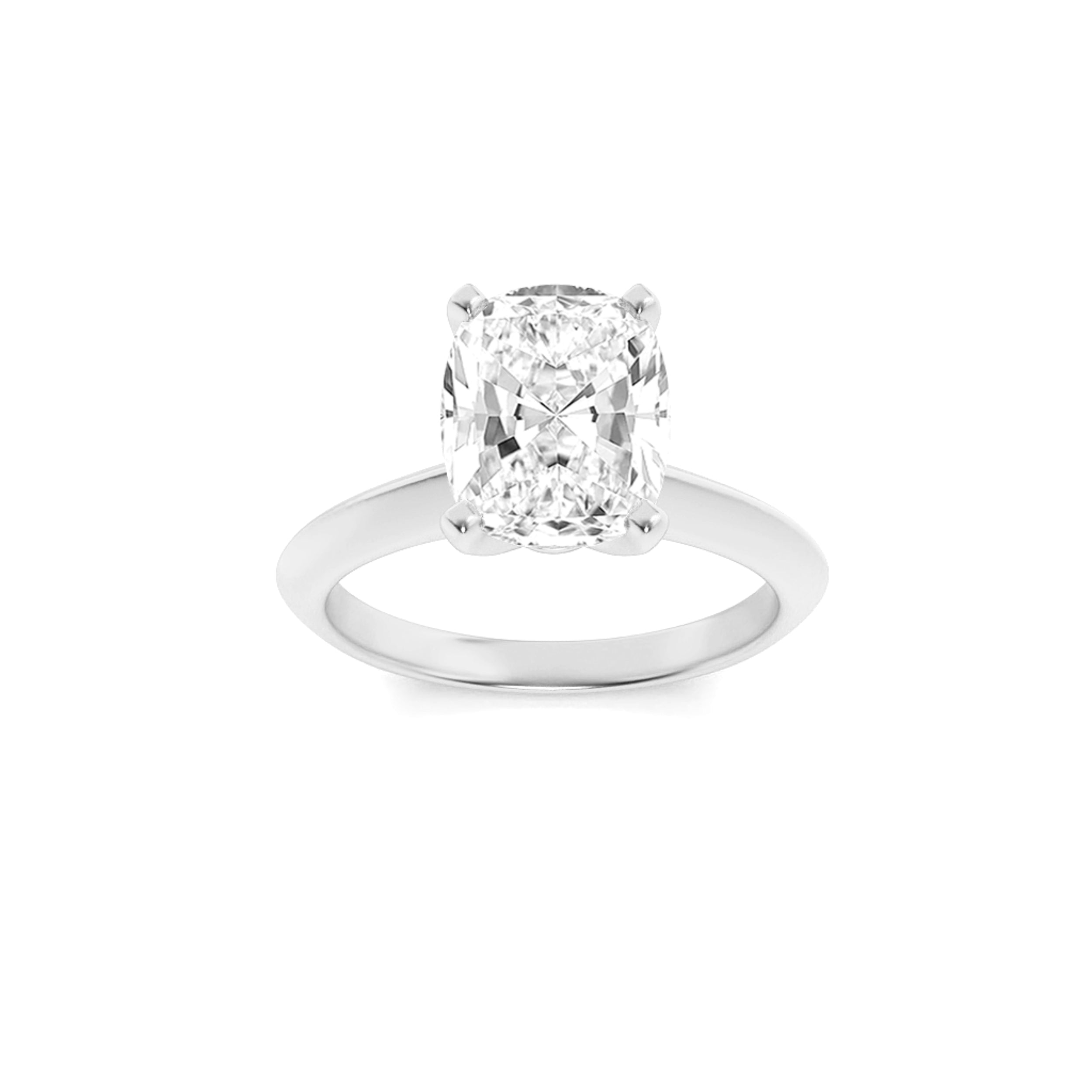 1.5Cttw Elongated Cushion Shaped Lab Grown Diamond (F/VS) Knife Edge Shank Solitaire Engagement Ring in 14K Gold
