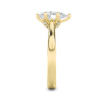 2Cttw Pear Shaped Lab Grown Diamond (F/VS) Tulip Motif Accented Engagement Ring in 14K Gold