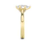 2Cttw Pear Shaped Lab Grown Diamond (F/VS) Tulip Motif Accented Engagement Ring in 14K Gold