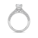 2Cttw Emerald Shaped Lab Grown Diamond (F/VS) Split Shank Accented Engagement Ring in 14K Gold