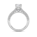 2Cttw Emerald Shaped Lab Grown Diamond (F/VS) Split Shank Accented Engagement Ring in 14K Gold