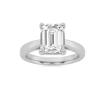 2Cttw Emerald Shaped Lab Grown Diamond (F/VS) Classic Shank Solitaire Engagement Ring in 14K Gold