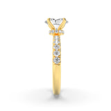 2Cttw Oval Shaped Lab Grown Diamond (F/VS) Hidden Halo Accented Ring in 14K Gold