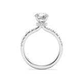 1.5Cttw Round Shaped Lab Grown Diamond (F/VS) Hidden Halo Accented Ring in 14K Gold