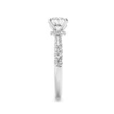 1.5Cttw Round Shaped Lab Grown Diamond (F/VS) Hidden Halo Accented Ring in 14K Gold