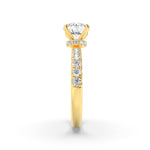 2Cttw Round Shaped Lab Grown Diamond (F/VS) Hidden Halo Accented Ring in 14K Gold