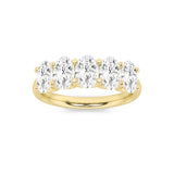 2Cttw Oval Shaped Lab Grown Diamond (F/VS) Five Stone Band Ring in 14K Gold